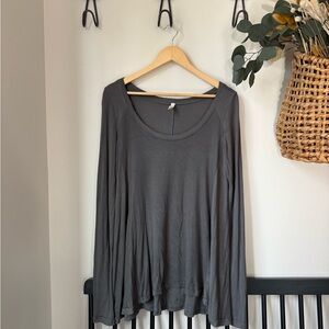 Free People XL Gray Long Sleeve Top